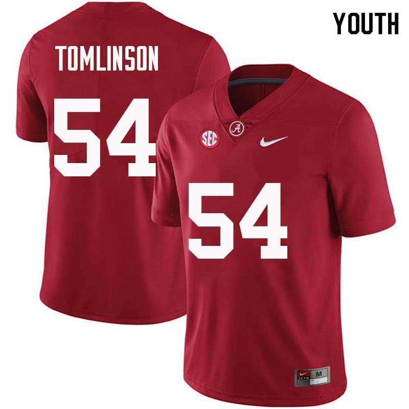 Alabama Crimson Tide Youth Dalvin Tomlinson #54 Crimson NCAA Nike Authentic Stitched College Football Jersey DN16D74WA